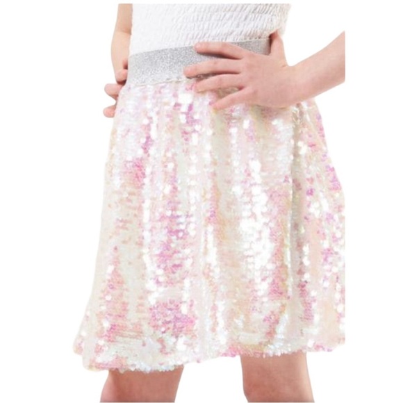 Hatley | Pink & White Sequined Iridescent Skirt - Picture 1 of 7